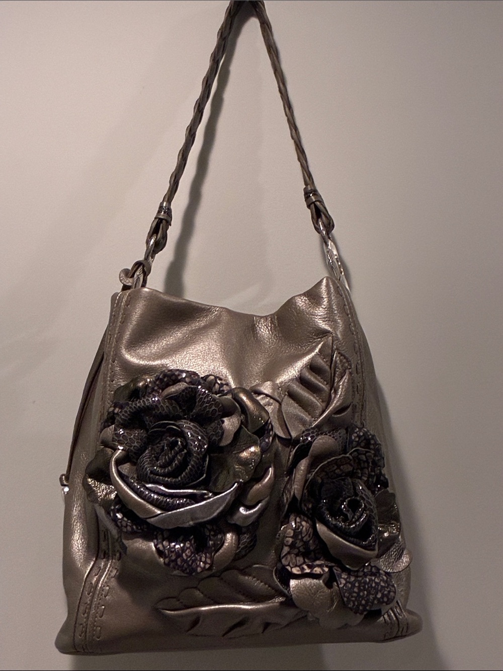 Brighton Rhapsody Masterpiece 3d Floral Leather Appliqué NWOT - Picture 2 of 11